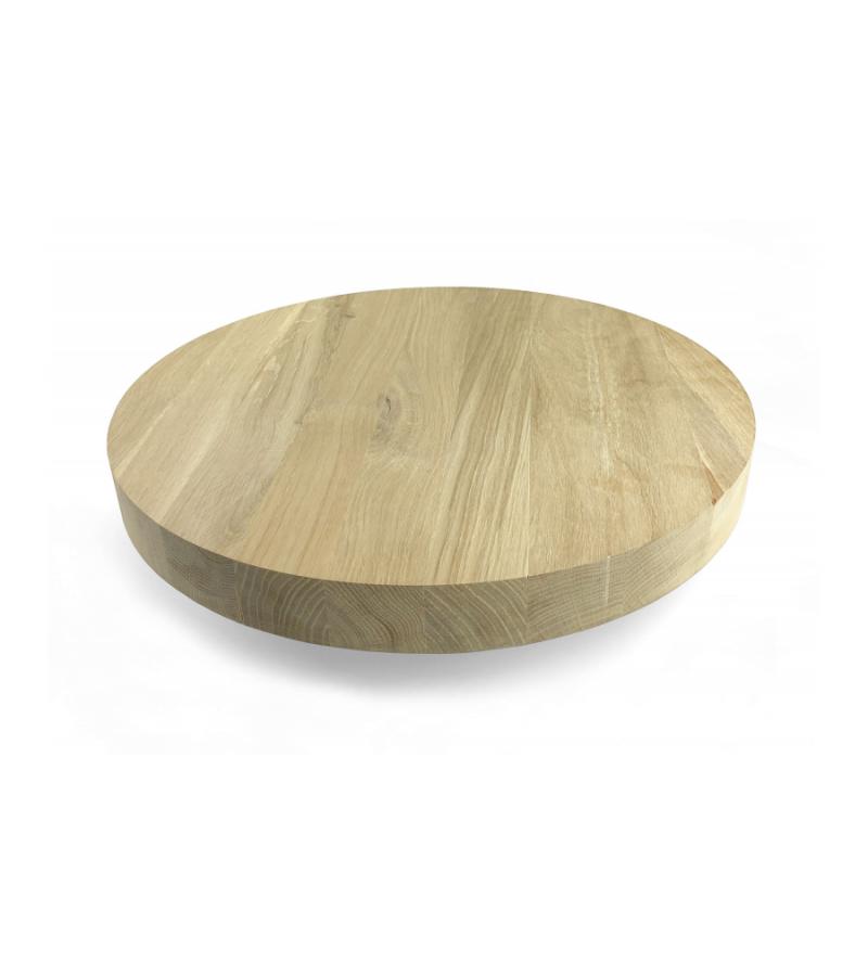 Massief eiken tafelblad rond 70 cm