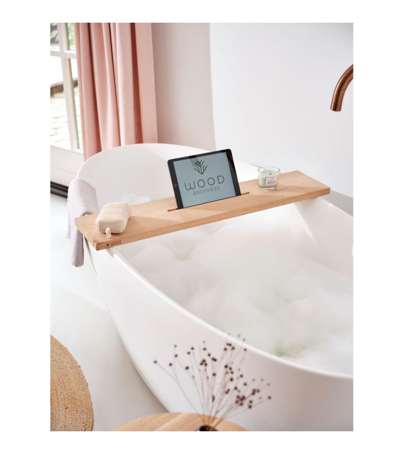 Badplank eiken klei recht 80 x 20 cm - 25 mm