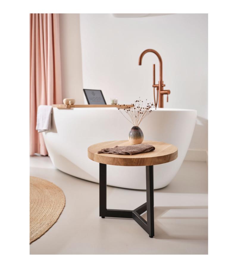 Badplank eiken zwart recht 85 x 20 cm - 25 mm