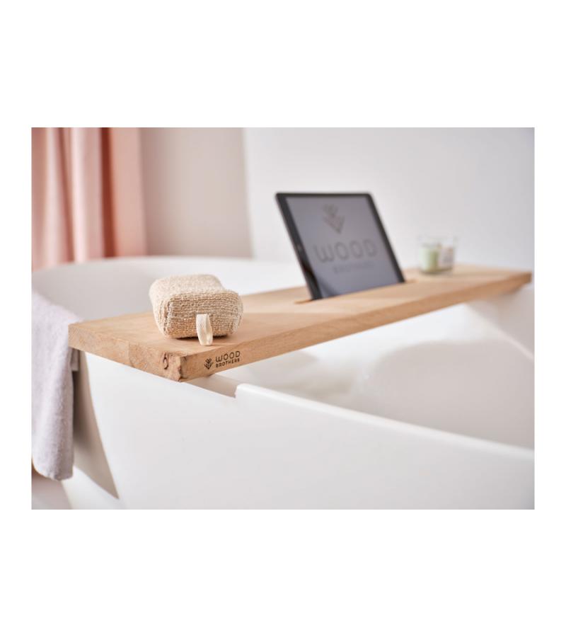 Badplank eiken zwart recht 90 x 20 cm - 25 mm