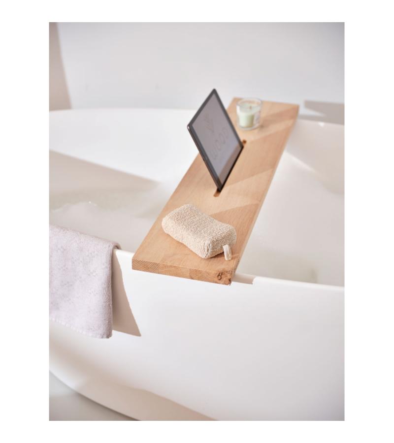 Badplank eiken wit recht 85 x 20 cm - 25 mm