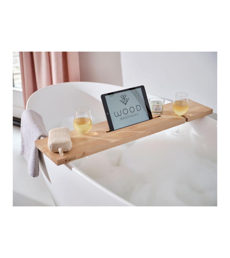 Badplank eiken grijs recht luxe 80 x 20 cm - 25 mm