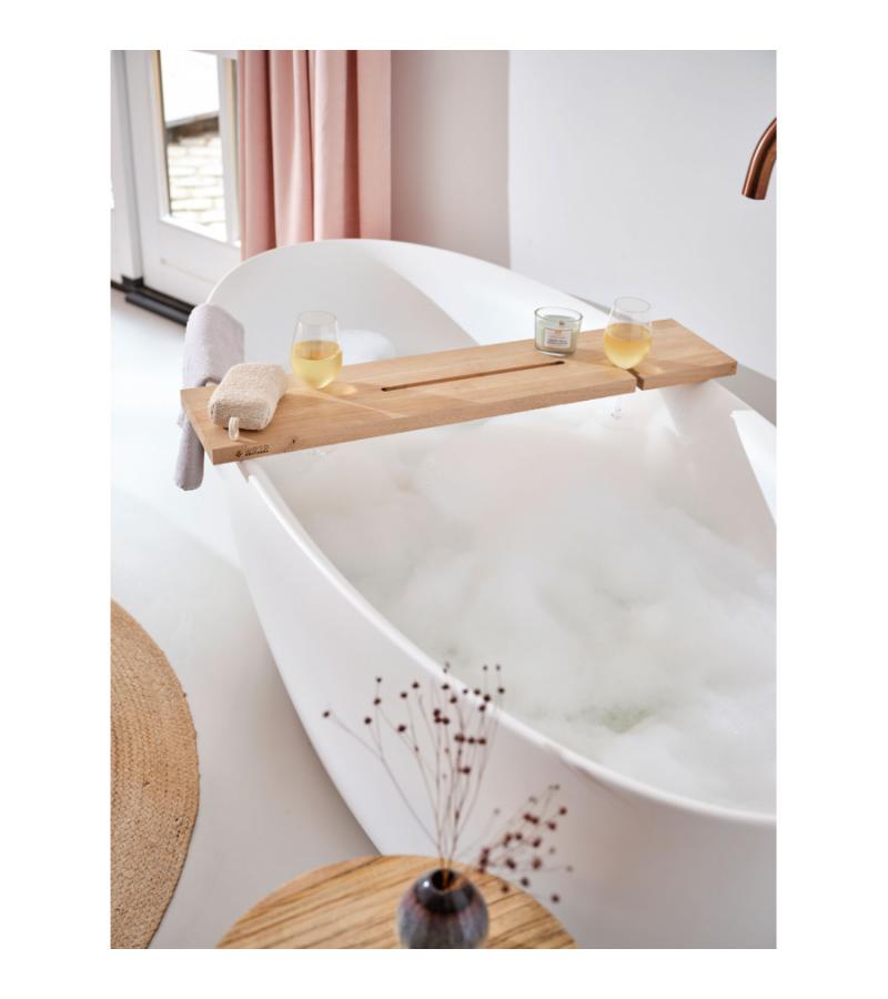 Badplank eiken zwart recht luxe 85 x 20 cm - 25 mm